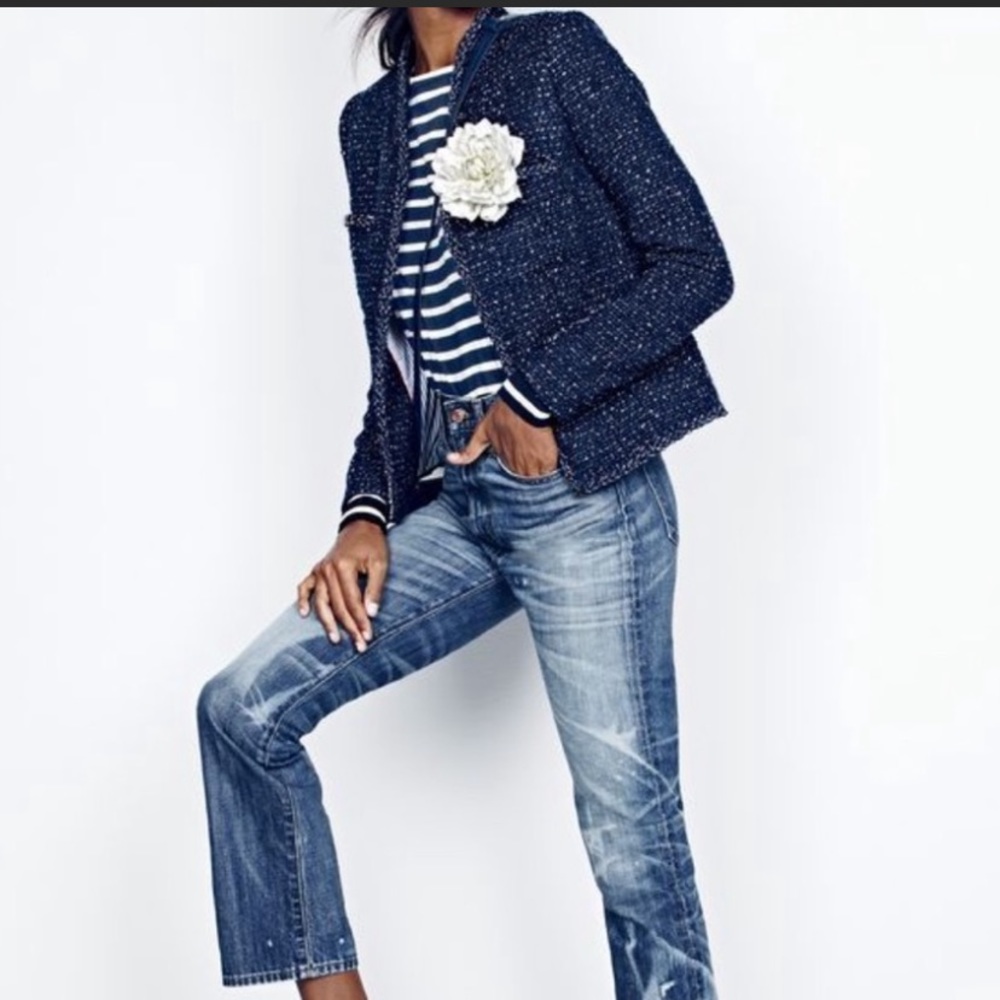 J. Crew Navy Tinsel Jacket